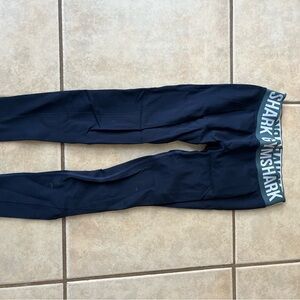 Gymshark Navy Leggings with Logo Waistband